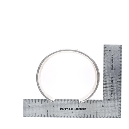 6.6" Larry Pooyouma Hopi overlay wide deer sterling silver cuff bracelet