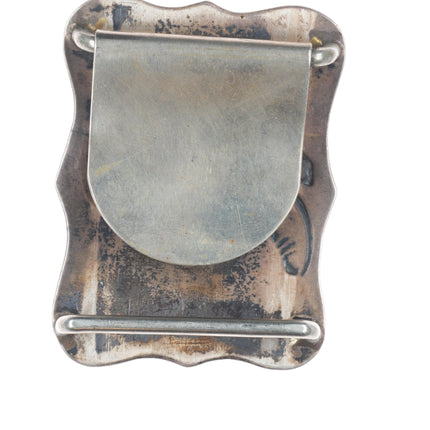 c1940's Vintage Visalia Stock SF CA Sterling silver lady cowboy boot belt buckle