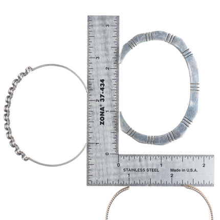 6.25"-6.5" Vintage Navajo/southwestern sterling silver stacker cuff bracelets