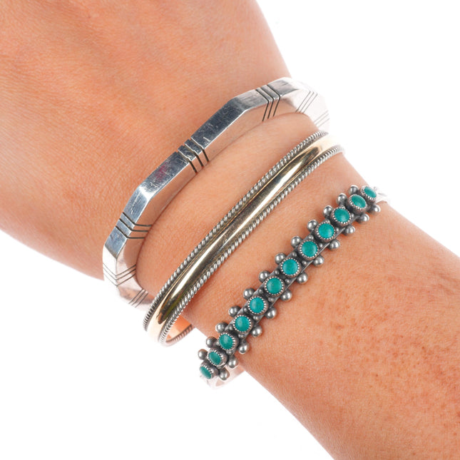 6.25"-6.5" Vintage Navajo/southwestern sterling silver stacker cuff bracelets