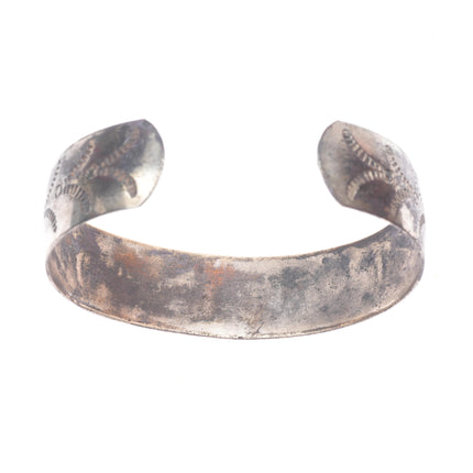 7" 1940's Navajo/Fred Harvey sterling silver hand stamped cuff bracelet