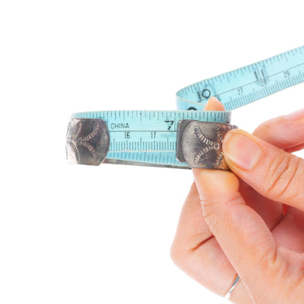 7" 1940's Navajo/Fred Harvey sterling silver hand stamped cuff bracelet