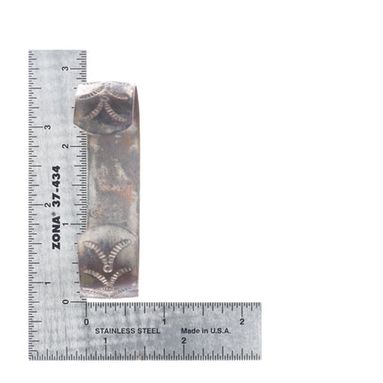 7" 1940's Navajo/Fred Harvey sterling silver hand stamped cuff bracelet