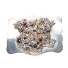 Vintage Stiles Southwestern Brutalist  sterling silver gemset belt buckle