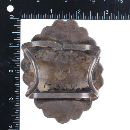 6.5" vintage Navajo sterling silver Ceremonial Kingman turquoise cuff bracelet