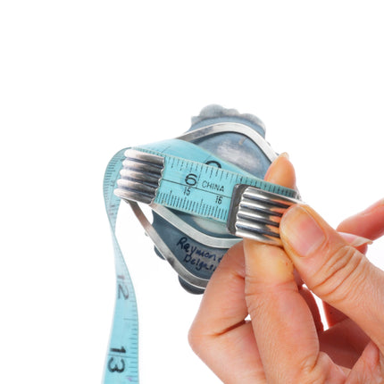 6.4" Raymond Delgarito Navajo sterling silver cuff bracelet w/large turquoise