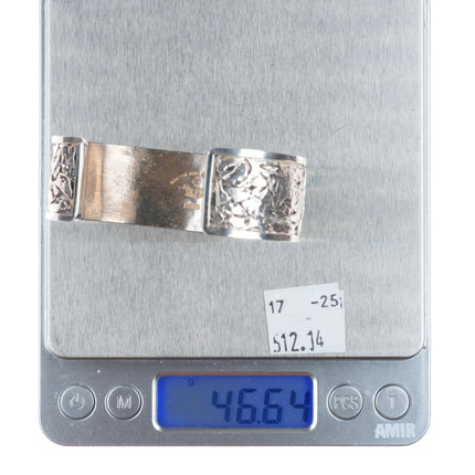 6.5" Don Dewa Zuni sterling silver sunface/bear inlay cuff bracelet turquoise