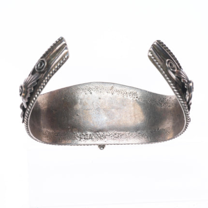 6.4" Vintage Navajo sterling silver curved watch cuff bracelet c1980's