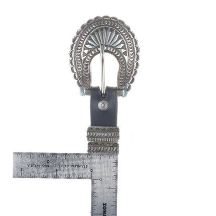 Freddie Maloney Navajo  3/4" sterling silver ranger belt buckle set NOS