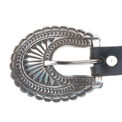 Freddie Maloney Navajo  3/4" sterling silver ranger belt buckle set NOS