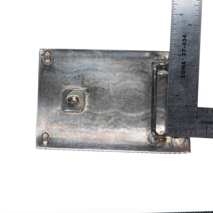 c1940's Navajo #8 turquoise sterling silver stamped/chiseled belt buckle