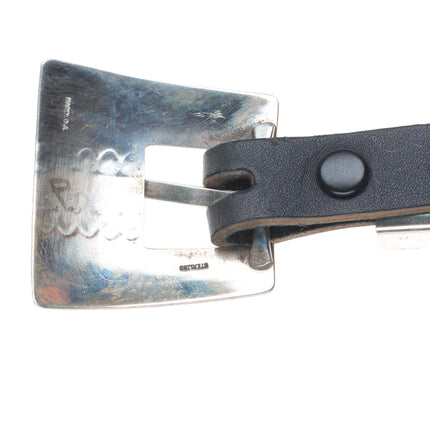 Harold Joe Navajo sterling silver 3/4" ranger belt buckle set