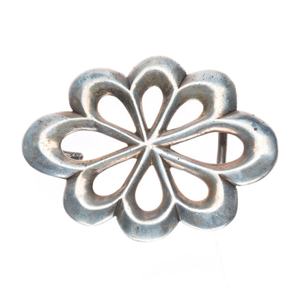 c1950 Vintage Navajo Cast sterling silver belt buckle
