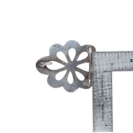 c1950 Vintage Navajo Cast sterling silver belt buckle