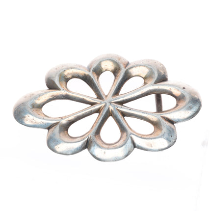 c1950 Vintage Navajo Cast sterling silver belt buckle