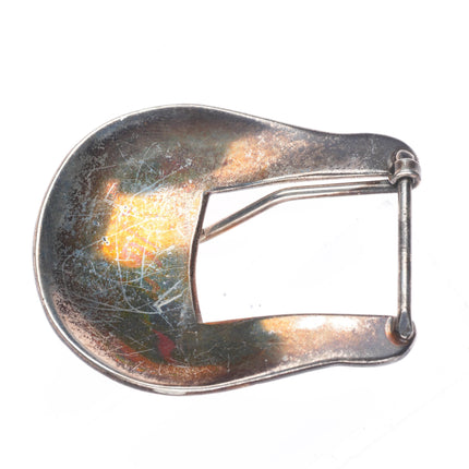 Uncle Sam W Navajo sterling silver chiseled design 3/4" ranger belt buckle set