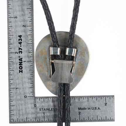 Vintage Navajo sterling silver bolo tie with dangly tips