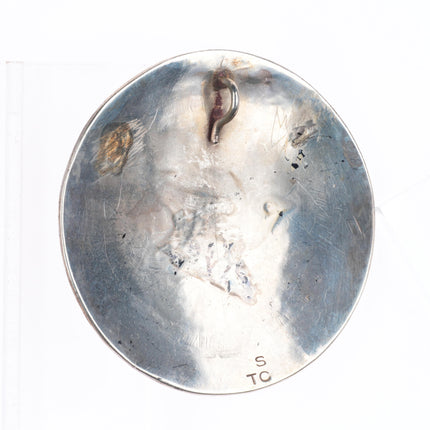 Vintage Tommy Singer Navajo Peace dove pendant concho sterling silver chip inlay