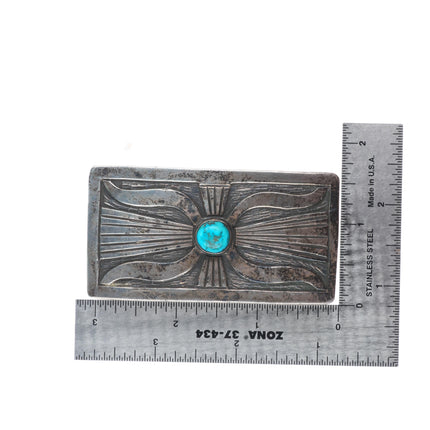 40's-50's Vintage Ketoh design Navajo sterling silver slim belt buckle