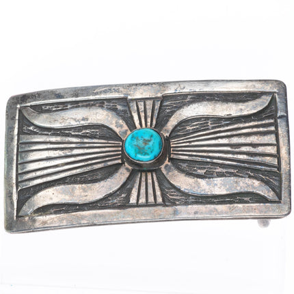 40's-50's Vintage Ketoh design Navajo sterling silver slim belt buckle
