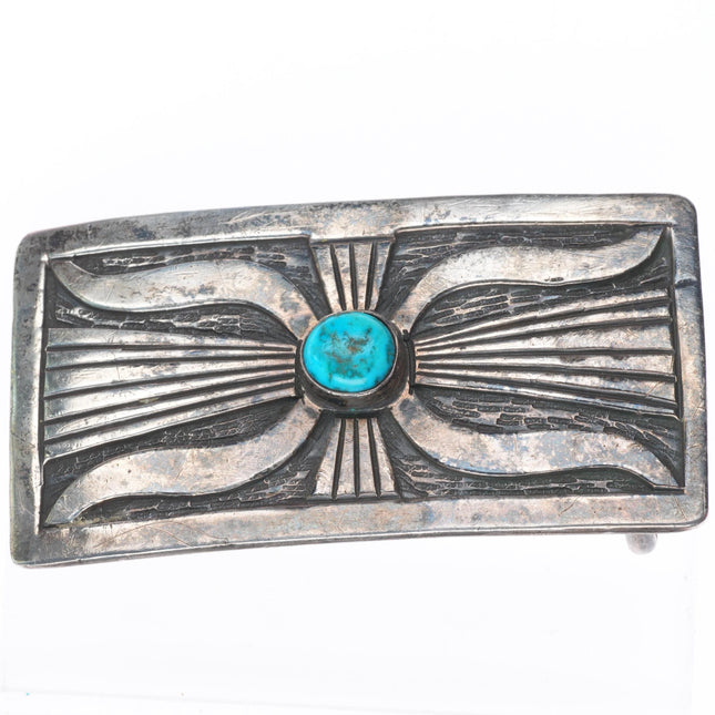 40's-50's Vintage Ketoh design Navajo sterling silver slim belt buckle