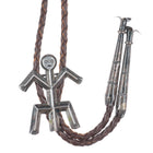 40's-50's Navajo sterling silver cast Yei bolo tie with fine/ornate tips