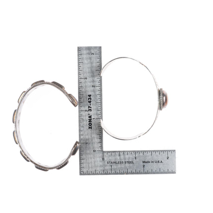 6.5"-6.75" Retro Mexican sterling silver multi-stone cuff bracelets tiger's eye