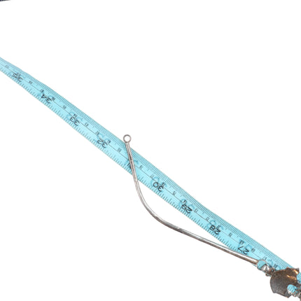 32" Large Vintage Becenti Navajo sterling silver bears storyteller necklace