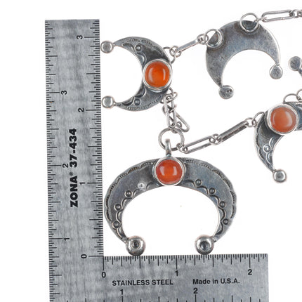 Vintage Native American sterling silver chalcedony Naja necklace