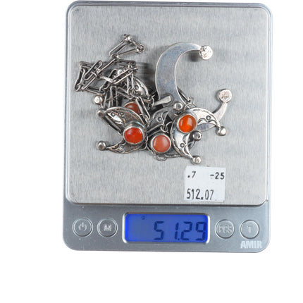 Vintage Native American sterling silver chalcedony Naja necklace