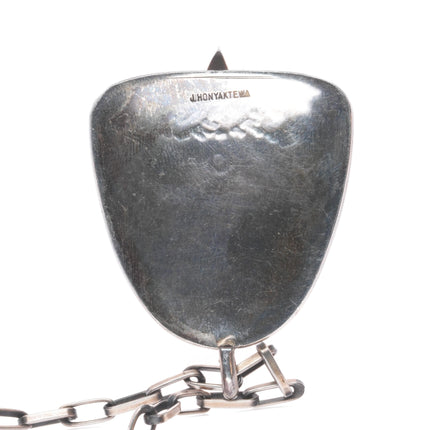 James Honyaktewa Hopi Overlay pendant necklace articulating nose sterling silver