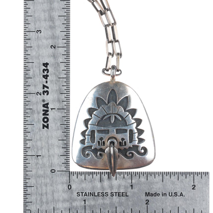James Honyaktewa Hopi Overlay pendant necklace articulating nose sterling silver