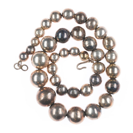 16.5" Vintage Navajo pearl sterling silver beaded necklace