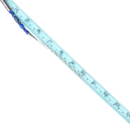 Alfred Martinez Navajo sterling silver lapis beaded pendant necklace