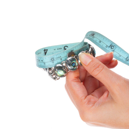 16" & 6.6" Emma Melendez Taxco modernist sterling silver abalone choker/bracelet