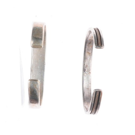 6.25" Navajo/Zuni sterling silver stacker multi-stone inlay cuff bracelet lot