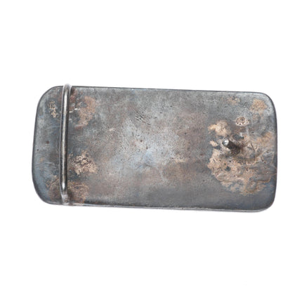 c1940's Heavy vintage southwestern sterling silver 3D Bull belt buckle