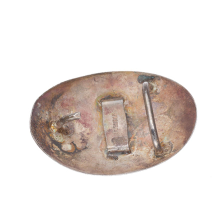 small Vintage southwestern modernist sterling silver belt buckle/bolo tie