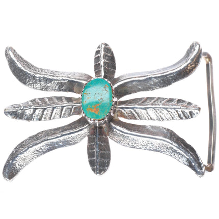 Vintage CTG Native American/southwestern tufa cast sterling silver belt buckle
