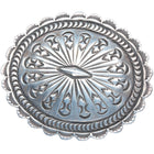 Vintage Navajo deep stamped sterling silver concho style belt buckle