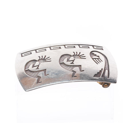 Hubert Howytewa Hopi Overlay Kokopelli belt buckle sterling silver