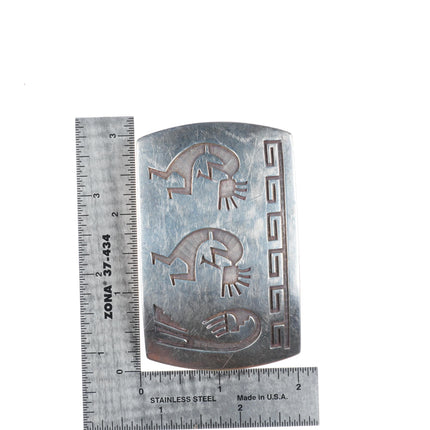 Hubert Howytewa Hopi Overlay Kokopelli belt buckle sterling silver