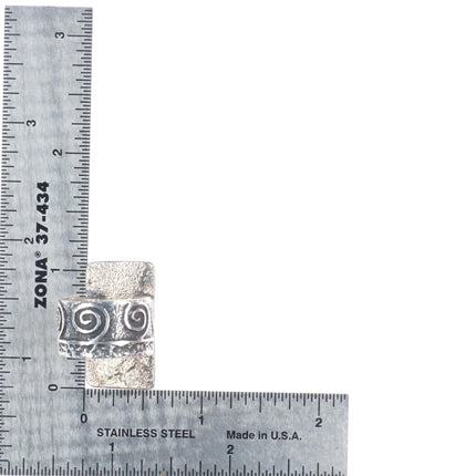 sz7 Steve Wikviya LaRance Hopi tufa cast sterling silver multi-stone inlay ring