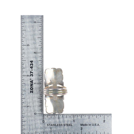 sz7.5 Alvina Quam Zuni sterling silver long turquoise cluster ring