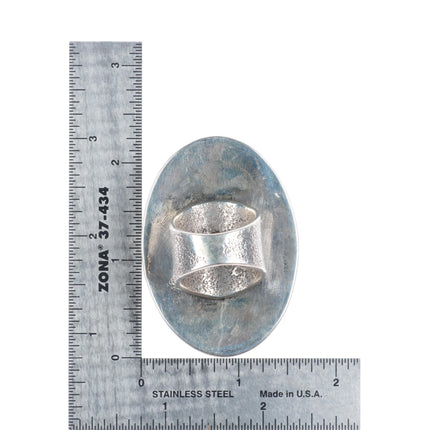 sz9 Philander Begay Navajo Tufa Cast sterling silver spiderweb turquoise ring