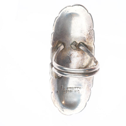 sz7.5 Etsitty Navajo sterling silver turquoise row long ring