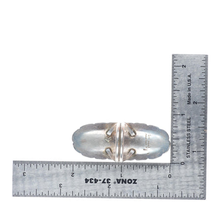 sz7.5 Etsitty Navajo sterling silver turquoise row long ring