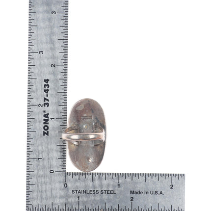 sz7.5 Vintage southwestern/Navajo sterling silver shell/turquoise inlay ring