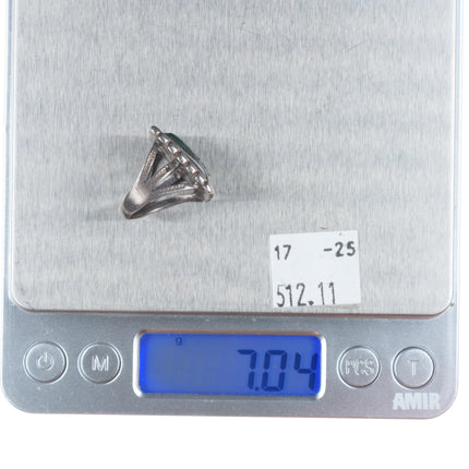 sz6 30's-40's Vintage Navajo Cerrillos turquoise greasy green ring