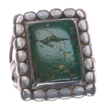sz6 30's-40's Vintage Navajo Cerrillos turquoise greasy green ring
